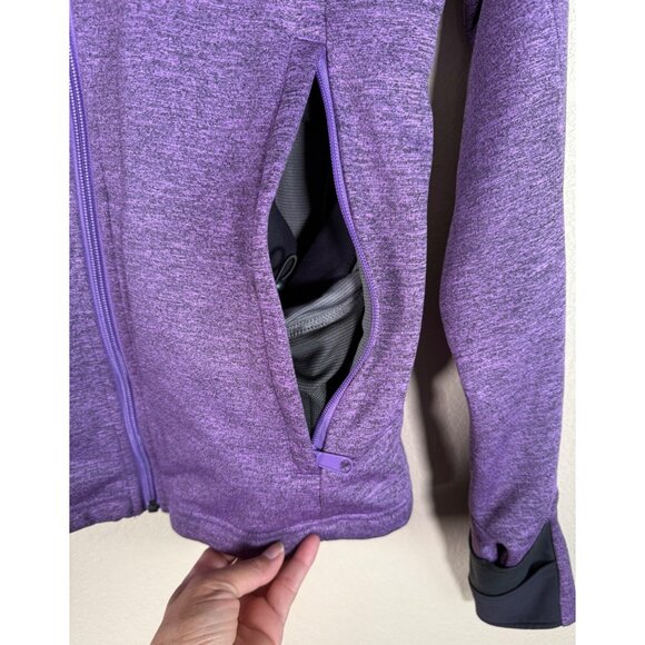 Loki Gear Women's Full Zip Hoodie Jacket Stealth Cuff in Heathered Purple - Picture 9 of 16